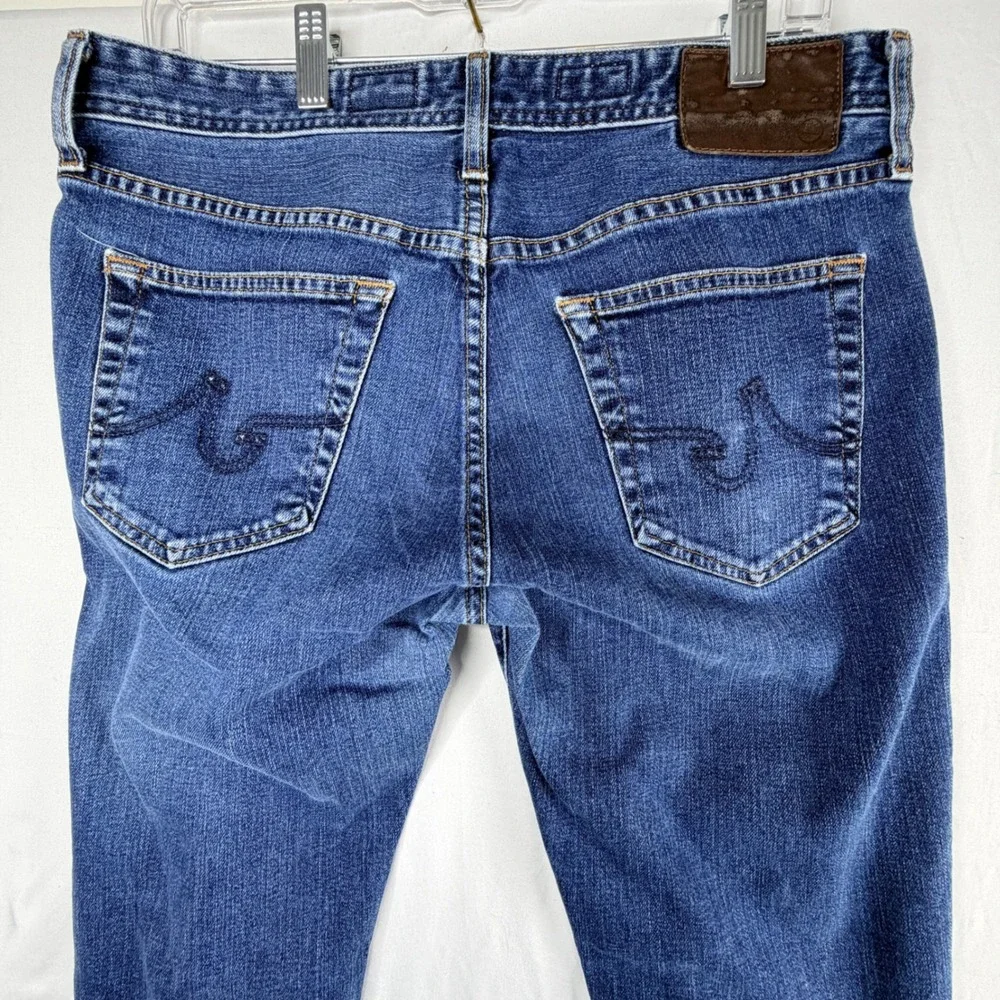 AG Adriano Goldschmied B-Type II Straight Jeans 33 Blue Medium Wash Denim
